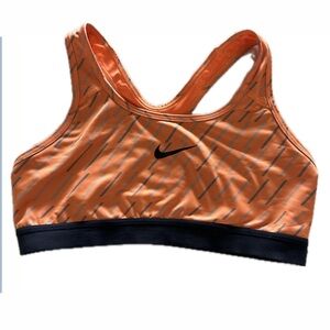 Nike Orange Athletic Sports Bra with Black Band